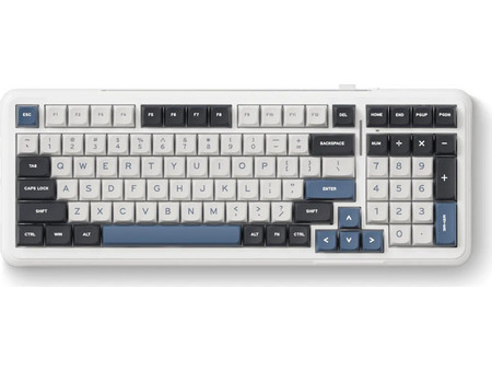 Mchose K99 Ασύρματο Μηχανικό Gaming Πληκτρολόγιο με KTT Hyacinth Διακόπτες RGB White Blue
