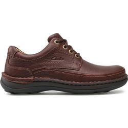 Clarks Nature Three Ανδρικά Σκαρπίνια Derby Δερμάτινα Καφέ 203390057