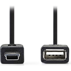 Nedis CCGP60315BK02 Καλώδιο USB-A Mini Male 2.0 to USB-A Female 0.2m Black
