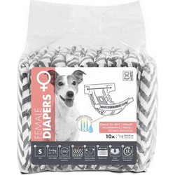 M-Pets Πάνες Βρακάκια για Θηλυκό Σκύλο με Αυτοκόλλητα Small 2-5kg 26-42cm 10τμχ