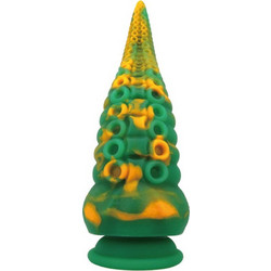 Power Monsters Abyssal Colossus Dildo με Βεντούζα 22.5cm Πορτοκαλί Πράσινο