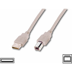 Digitus AK-300105-018-E Καλώδιο USB-A Male 2.0 to USB-B Male 1.8m Grey