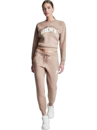 DKNY Γυναικείο Παντελόνι Φόρμας με Λάστιχο Μπεζ DP6P3896