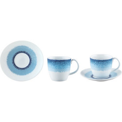 Ιωνία Apeiron Blue Σετ Φλιτζάνια Πορσελάνης Λευκά Μπλε 325ml 6τμχ 3182154