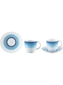Ιωνία Apeiron Blue Σετ Φλιτζάνια Πορσελάνης Λευκά Μπλε 325ml 6τμχ 3182154