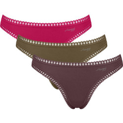 Sloggi Go Crush Βαμβακερά Γυναικεία Slip με Δαντέλα 3Pack 10219682-M023