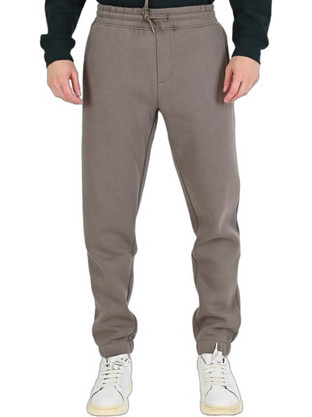 Rebase Ανδρικό Παντελόνι Φόρμας Fleece με Λάστιχο Καφέ 262RPAN-6045