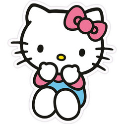 Sanrio Hello Kitty Blue Pants Παιδικό Διακοσμητικό Μαξιλάρι Λευκό