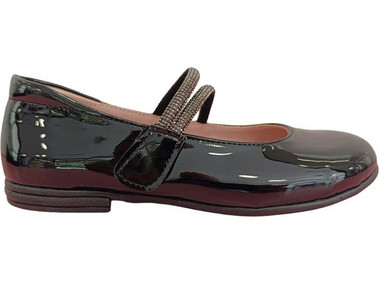 Aby Shoes Παιδικές Μπαλαρίνες Λουστρίνι με Σκρατς Μαύρες 602-012