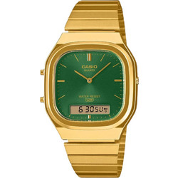 Casio Vintage Ανδρικό Ρολόι Χρονογράφος με Χρυσό Μεταλλικό Μπρασελέ AQ-240EG-3A