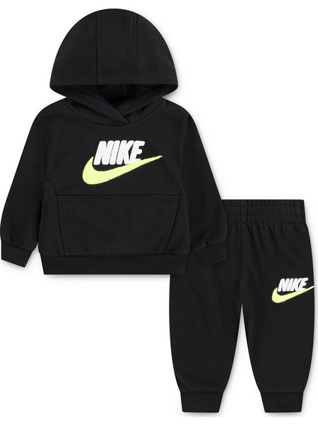 Nike Παιδικό Σετ Φόρμας Μαύρο Λευκό Lime 66N385-023