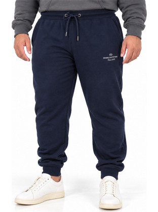 Double Ανδρικό Παντελόνι Φόρμας Fleece με Λάστιχο Navy Μπλε 262MPAN-6057