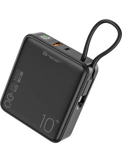 Tracer Scout Power Bank 10000mAh 22.5W με Θύρα USB-A & Θύρα USB-C Quick Charge 3.0 & Power Delivery Black