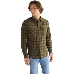 Wrangler Western Ανδρικό Πουκάμισο Βαμβακερό Καρό Olive Night 112386996
