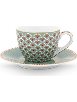 Pip Studio Φλιτζάνι Espresso & Ελληνικού Καφέ Πορσελάνης Πράσινο 120ml 51004220
