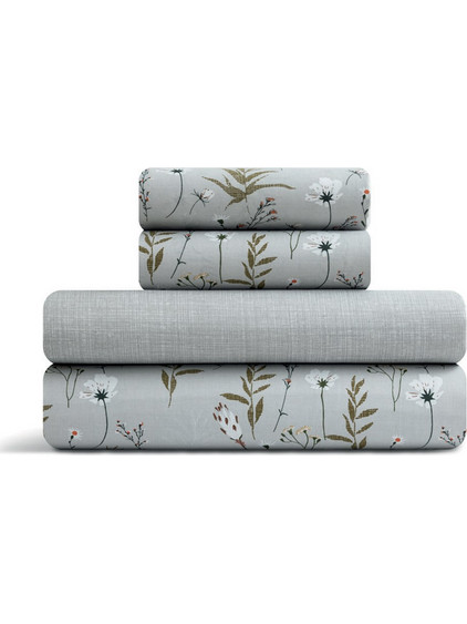 Lino Home Σετ Σεντόνια Μονά Βαμβακερά με Λάστιχο 100x200+35