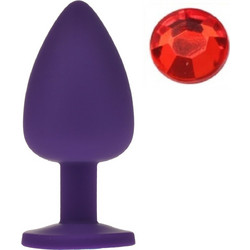 Guilty Toys Silicone Large Πρωκτική Σφήνα Diamond Plug 9cm Κόκκινη Μωβ