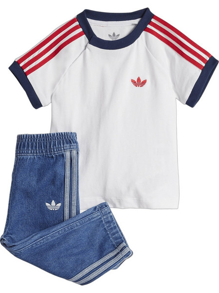 Adidas Βρεφικό Σετ Καλοκαιρινό Λευκό Μπλε Κόκκινο JC7863
