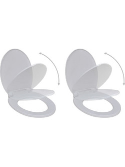 vidaXL Καπάκι Λεκάνης Οβάλ Πλαστικό Soft Close Λευκό 275927