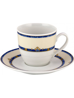 WM Collection Σετ Φλιτζάνια Espresso & Ελληνικού Καφέ Πορσελάνης Λευκά Κίτρινα 100ml 6τμχ N2172