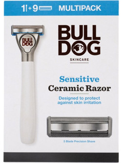 Bull Dog Sensitive Ceramic Ανταλλακτικά Ξυραφάκια με 5 Λεπίδες & Λιπαντική Ταινία 9τμχ