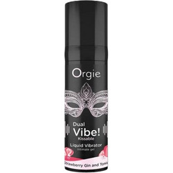 Orgie Dual Vibe! Strawberry Gin And Tonic Kissable Liquid Vibrator 15ml