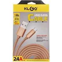KLGO S-52 Braided USB-A to USB-C 2m Gold