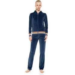 Pink Label Γυναικείο Παντελόνι Φόρμας Βελουτέ Navy Μπλε W2043