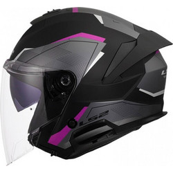 LS2 OF618 Verso II Air Black Purple Κράνος Μηχανής Jet 1500gr