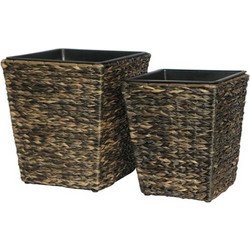 Fylliana Σετ Κασπώ Δαπέδου Rattan Καφέ 40cm 2τμχ 327-125-169