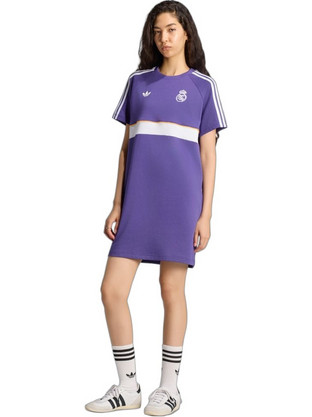 Adidas Real Madrid Originals Mini Καλοκαιρινό Καθημερινό Φόρεμα Μωβ KG2970