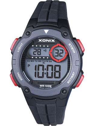 Xonix Ψηφιακό Ανδρικό Ρολόι Χρονογράφος με Μαύρο Καουτσούκ Λουράκι BAJ-A07