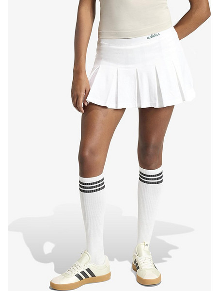 Adidas Seasonal Essentials Colorpop Μίνι Φούστα Υφασμάτινη Πλισέ Λευκή JZ0193