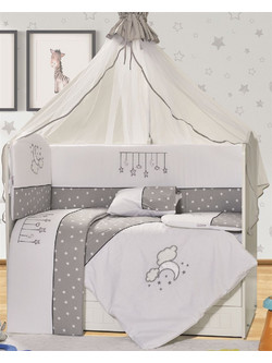 Dimcol Bebe Sweet Dreams 08 Σετ Κούνιας Grey 9τμχ
