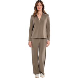 Gerry Weber Ψηλόμεσο Υφασμάτινο Γυναικείο Παντελόνι Jogger Κανονική Εφαρμογή με Λάστιχο Χακί N77412697038