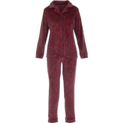 Gsecret Σετ Γυναικείες Πιτζάμες Χειμωνιάτικες Fleece Μαύρες Μπορντό BB26260-39988