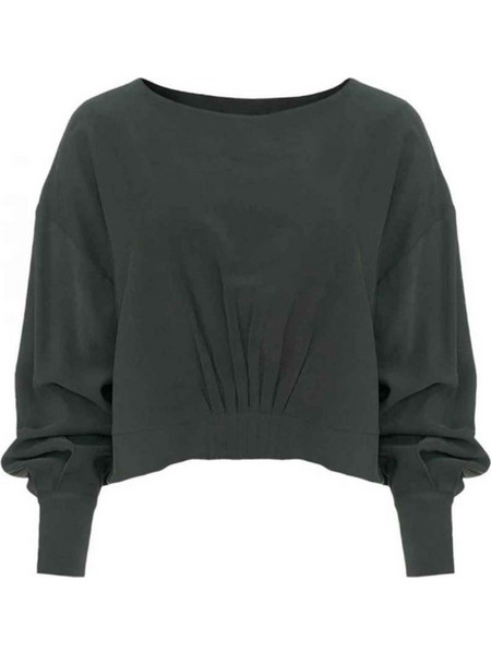 Moutaki Γυναικείο Χειμερινό Crop Top Ανθρακί 24.01.108