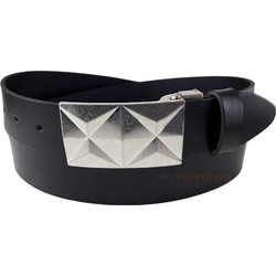 DomLeathers Ανδρική Ζώνη Δερμάτινη 4.0cm Μαύρη SP15328