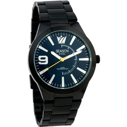 Season Time Prestige Steel Series Ανδρικό Ρολόι με Μαύρο Μεταλλικό Μπρασελέ 5-2-19-4