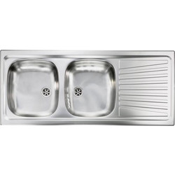 Sanitec 11567 Επικαθήμενος Νεροχύτης Inox Αντιστρεφόμενος Σαγρέ 116x50cm