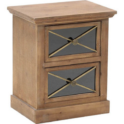 Inart Κομοδίνο Ξύλινο Natural 46x33x54 Κωδ. 3-50-293-0068