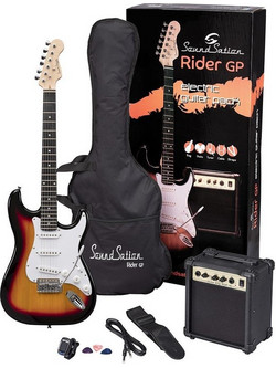 Soundsation Rider GP Bundle Ηλεκτρική Κιθάρα ST Style με SSS Μαγνήτες και Ταστιέρα Rosewood Sunburst