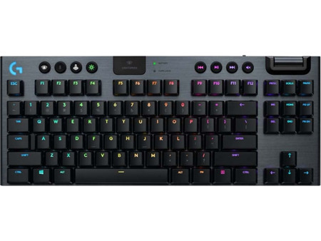 Logitech G915 LightSpeed TKL Ασύρματο Μηχανικό Gaming Πληκτρολόγιο TenKeyLess με GL Clicky Διακόπτες RGB Black