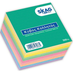 Ανταλλακτικά Κύβου Κολλητά Skag 9x9cm Χρωματιστά 500 Φύλλα 230865