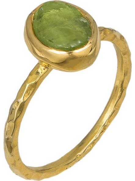 Επίχρυσο δαχτυλίδι 925 Oval Peridot 037092 037092 Ασήμι