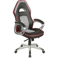 MaisonPlus MP042 Καρέκλα Gaming Δερματίνης Μαύρη Γκρι