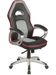 MaisonPlus MP042 Καρέκλα Gaming Δερματίνης Μαύρη Γκρι
