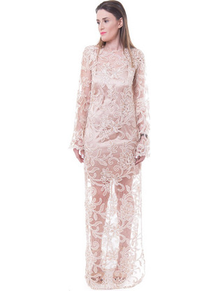 Manolo Maxi Φόρεμα για Γάμο / Βάπτιση Μπεζ 013882