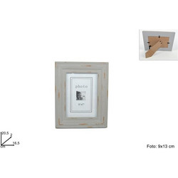 Art Home Ξύλινη γκρι κορνίζα αντικέ 16.5x2x20.5cm