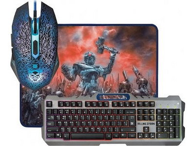 Defender Killing Storm MKP-013L Σετ Gaming Πληκτρολόγιο RGB Silver